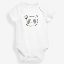 Load image into Gallery viewer, White Safari Character 5 Pack Short Sleeve Baby Bodysuits (0-2yrs)
