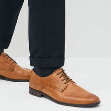 Load image into Gallery viewer, Tan Brown Leather Round Toe Derby Shoes
