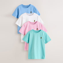 Load image into Gallery viewer, Pastels Short Sleeve Stag Embroidered T-Shirts 4 Pack (3-12yrs)
