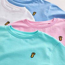 Load image into Gallery viewer, Pastels Short Sleeve Stag Embroidered T-Shirts 4 Pack (3-12yrs)
