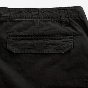 Black 100% Cotton Cargo Shorts