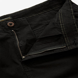 Black 100% Cotton Cargo Shorts