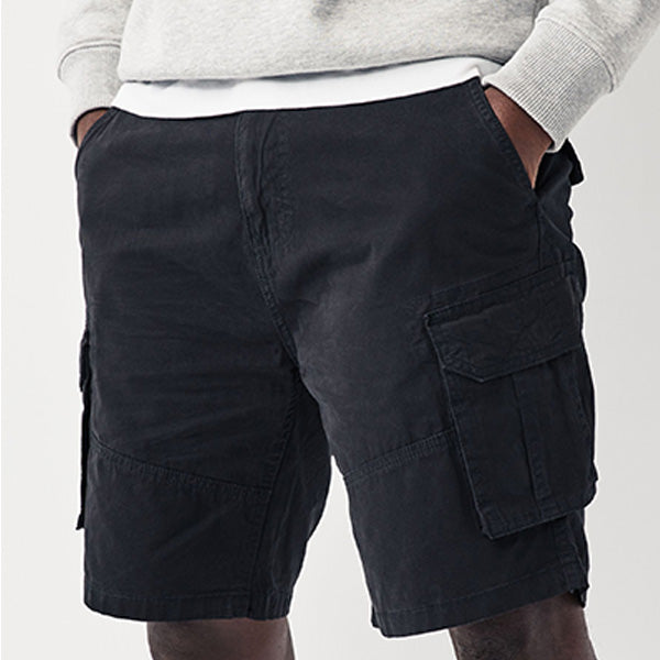 Black 100% Cotton Cargo Shorts