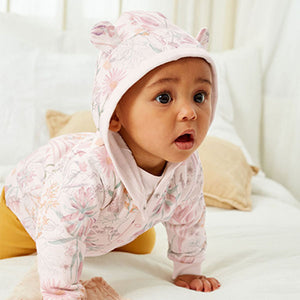 Pink Floral Lightweight Jersey Baby Jacket (0mths-18mths)