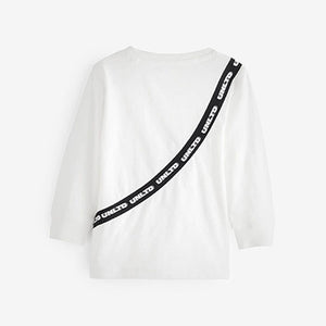White/Black Bag Long Sleeve Applique T-Shirt (3mths-6yrs)