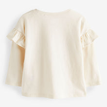 Load image into Gallery viewer, Cream Ballerina Ballet Long Sleeve Frill Top (3mths-6yrs)
