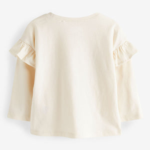 Cream Ballerina Ballet Long Sleeve Frill Top (3mths-6yrs)