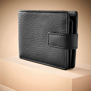 Black Signature Leather Extra Capacity Wallet