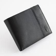 Load image into Gallery viewer, Black Leather Stag Badge Wallet
