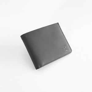 Grey Leather Bifold Wallet