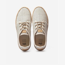 Load image into Gallery viewer, RUKKWAI Men&#39;s Tennis Shoes In Navy and Cream Striped Canvas
