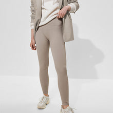 Load image into Gallery viewer, Neutral Ribbed Seamless High Waist Leggings
