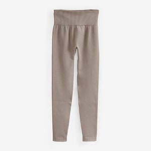Neutral Ribbed Seamless High Waist Leggings