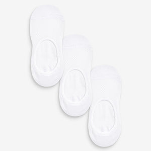 White Sports Invisible Socks 3 Pack