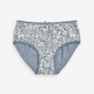 White/Blue Floral Character 7 Pack Briefs (1.5-10yrs)