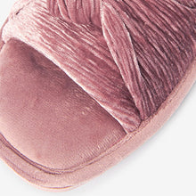 Load image into Gallery viewer, Pink Velvet Bow Slider Slippers
