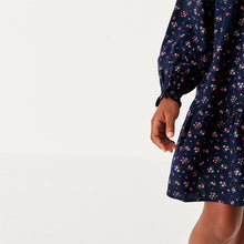 Load image into Gallery viewer, Navy Blue Ditsy Printed Dress (3mths-12yrs)
