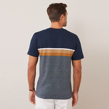 Load image into Gallery viewer, Navy Blue/ Tan Brown Block Soft Touch T-Shirt
