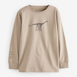 Mineral Dinosaurs Long Sleeve Graphic T-Shirts 3 Pack (3-10yrs)