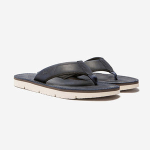 MAFFATE Men's Comfort Flip-Flops All Leather Navy