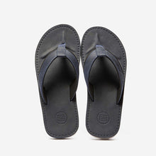 Load image into Gallery viewer, MAFFATE Men&#39;s Comfort Flip-Flops All Leather Navy
