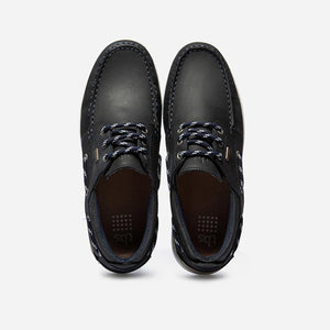 Men's Boat Shoes Soft Navy Leather