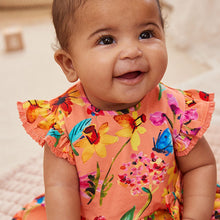Load image into Gallery viewer, Coral Pink Floral Baby Jersey Dress (0mths-18mths)
