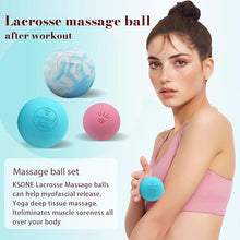 Load image into Gallery viewer, KSONE Massage Lacrosse Balls -Massage Balls for Myofacial Release&amp;Trigger Point Therapy-Set of 2-Hard Lacrosse Massage Ball &amp;Soft Massage Ball with one mini Ball
