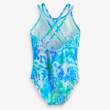 Load image into Gallery viewer, Blue/Green Tie Dye Sports Swimsuit (3-12yrs)
