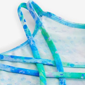 Blue/Green Tie Dye Sports Swimsuit (3-12yrs)