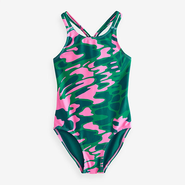 Green/Pink Sports Swimsuit