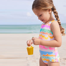 Load image into Gallery viewer, Multi Scallop Rainbow Frill Swimsuit (3mths-5yrs)
