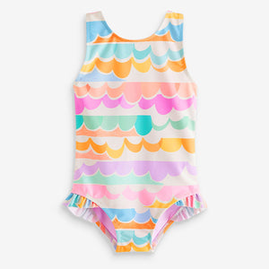 Multi Scallop Rainbow Frill Swimsuit (3mths-5yrs)