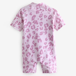 Purple Animal Print Sunsafe Swimsuit (3mths-4yrs)