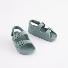 Load image into Gallery viewer, Blue Double Buckle Ankle Strap EVA Sandals
