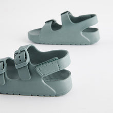 Load image into Gallery viewer, Blue Double Buckle Ankle Strap EVA Sandals
