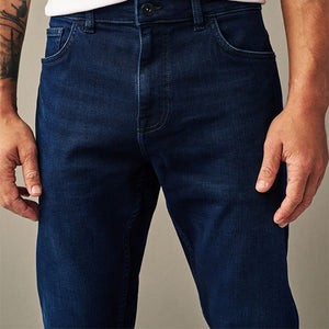 Blue Dark Slim Fit Vintage Wash Denim Jeans