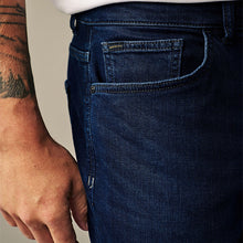 Load image into Gallery viewer, Blue Dark Slim Fit Vintage Wash Denim Jeans
