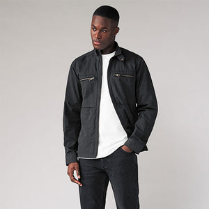 Black Shower Resistant Utility Shacket