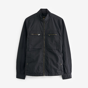 Black Shower Resistant Utility Shacket