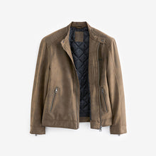 Load image into Gallery viewer, Brown Faux Leather Biker Jacket
