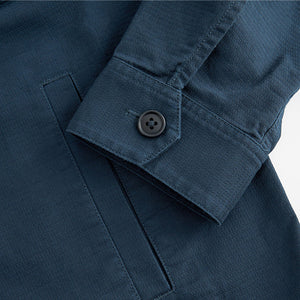 Navy Blue Textured Button Up Shacket