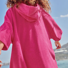 Load image into Gallery viewer, Bright Pink Oversized Hooded Towelling 100% Cotton Cover-Up
