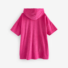 Load image into Gallery viewer, Bright Pink Oversized Hooded Towelling 100% Cotton Cover-Up
