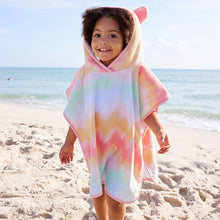 Load image into Gallery viewer, Multi Tie Dye Towelling Poncho
