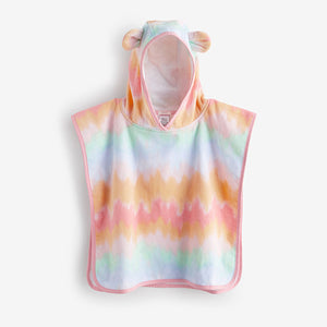 Multi Tie Dye Towelling Poncho