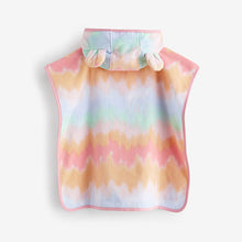 Load image into Gallery viewer, Multi Tie Dye Towelling Poncho
