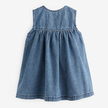 Load image into Gallery viewer, Blue Denim 100% Cotton Heart Detail Dress (3mths-5-6yrs)
