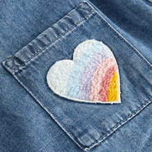 Load image into Gallery viewer, Blue Denim 100% Cotton Heart Detail Dress (3mths-5-6yrs)
