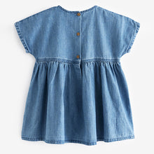 Load image into Gallery viewer, Blue Denim 100% Cotton Embroidered Dress (3mths-5-6yrs)
